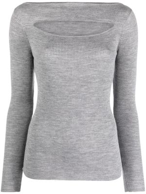 P.A.R.O.S.H. cut-out ribbed wool jumper - Grey