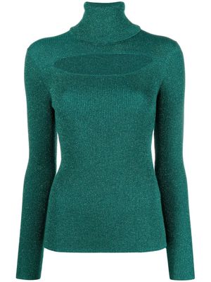 P.A.R.O.S.H. cut-out roll-neck jumper - Green