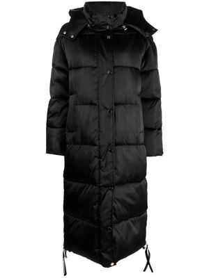 P.A.R.O.S.H. detachable-hood long padded coat - Black