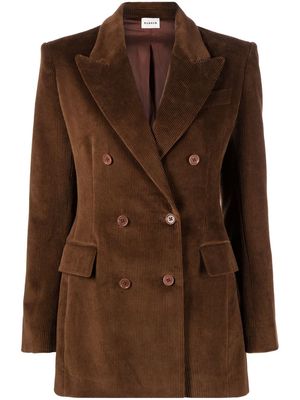 P.A.R.O.S.H. double-breasted corduroy blazer - Brown