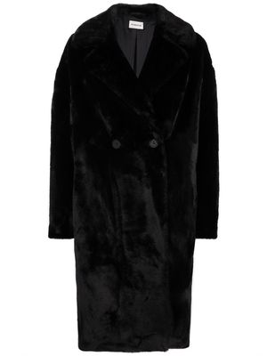 P.A.R.O.S.H. double-breasted faux-fur coat - Black