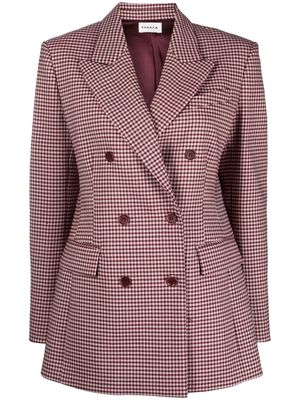 P.A.R.O.S.H. double-breasted gingham blazer - Brown