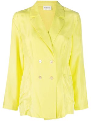 P.A.R.O.S.H. double-breasted silk blazer - Yellow