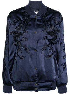 P.A.R.O.S.H. dragon-embroidered bomber jacket - Blue