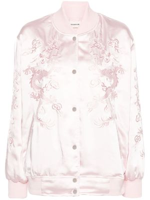 P.A.R.O.S.H. dragon-embroidered twill jacket - Pink