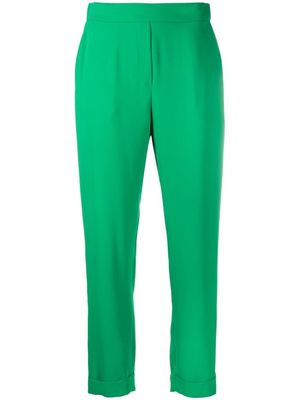 P.A.R.O.S.H. elasticated-waist tapered trousers - Green
