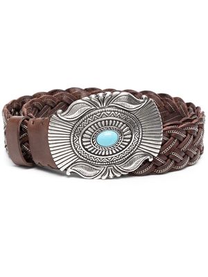 P.A.R.O.S.H. embellished-buckle leather belt - Brown