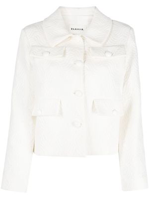 P.A.R.O.S.H. embossed-texture cropped jacket - White
