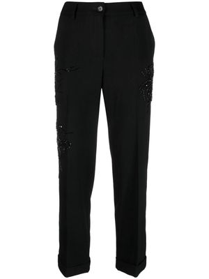 P.A.R.O.S.H. embroidered-detail cropped trousers - Black