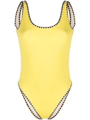 P.A.R.O.S.H. embroidered one-piece swimsuit - Yellow
