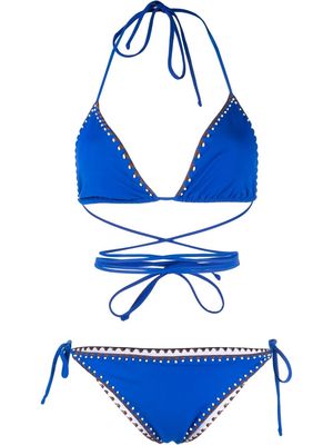 P.A.R.O.S.H. embroidered wraparound bikini - Blue