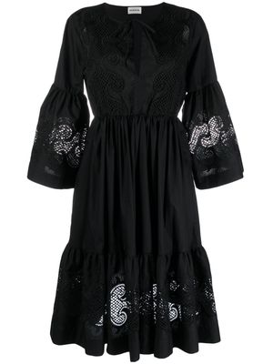 P.A.R.O.S.H. eyelet-detail wide-sleeve dress - Black