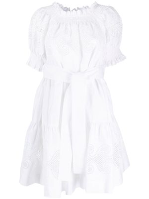 P.A.R.O.S.H. eyelet-embellished cotton minidress - White