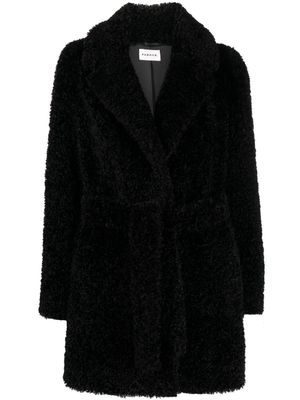 P.A.R.O.S.H. faux-shearling V-neck coat - Black