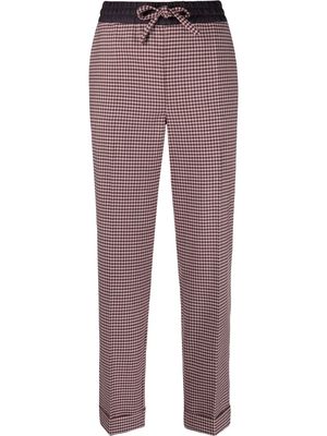 P.A.R.O.S.H. fine-check tapered cropped trousers - Pink