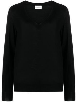 P.A.R.O.S.H. fine-knit V-neck top - Black