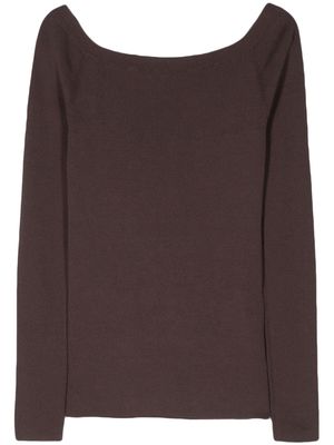 P.A.R.O.S.H. fine-ribbed jumper - Brown