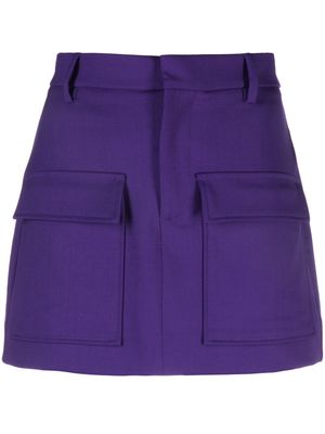 P.A.R.O.S.H. flap-pockets stretch-wool miniskirt - Purple