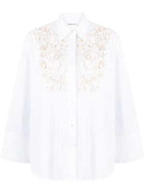 P.A.R.O.S.H. floral-appliqué cotton shirt - White