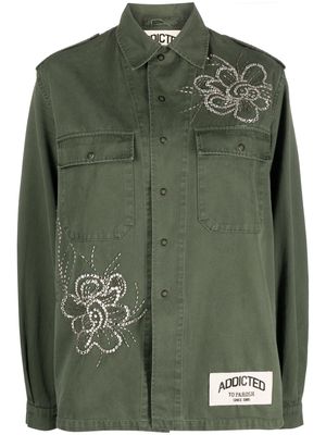 P.A.R.O.S.H. floral-embellished shirt jacket - Green