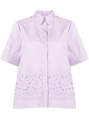 P.A.R.O.S.H. floral-embroidered shirt - Purple