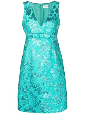 P.A.R.O.S.H. floral-embroidered sleeveless minidress - Green