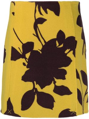 P.A.R.O.S.H. floral print A-line skirt - Yellow