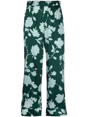 P.A.R.O.S.H. floral-print cropped trousers - Green