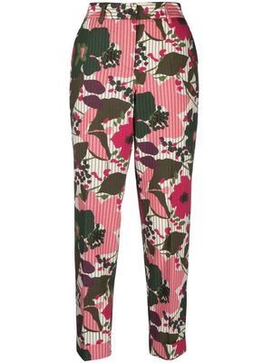 P.A.R.O.S.H. floral-print cropped trousers - Pink