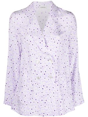 P.A.R.O.S.H. floral-print double-breasted blazer - Purple