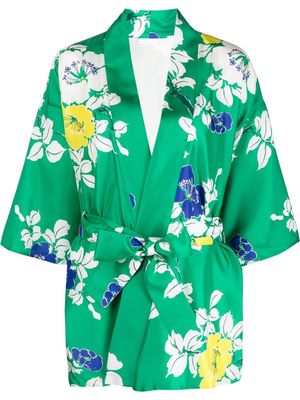 P.A.R.O.S.H. floral-print kimono jacket - Green