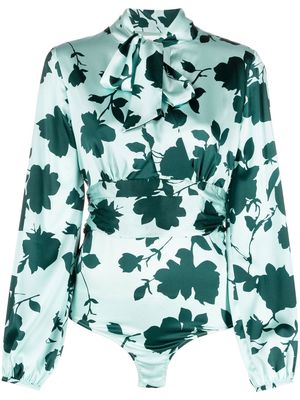 P.A.R.O.S.H. floral print long-sleeve bodysuit - Green