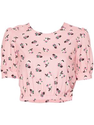 P.A.R.O.S.H. floral-print silk blouse - Pink
