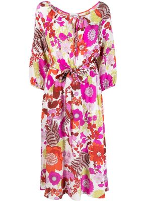 P.A.R.O.S.H. floral-print silk dress - Pink