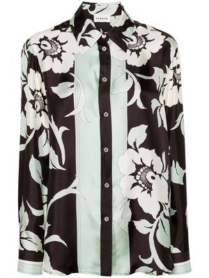 P.A.R.O.S.H. floral-print silk shirt - Brown
