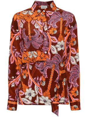 P.A.R.O.S.H. floral-print silk shirt - Orange