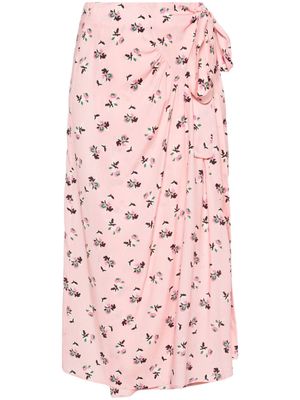 P.A.R.O.S.H. floral-print silk skirt - Pink
