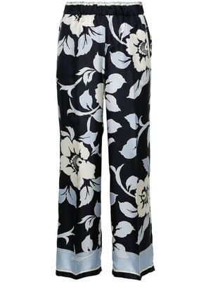 P.A.R.O.S.H. floral-print straight trousers - Blue