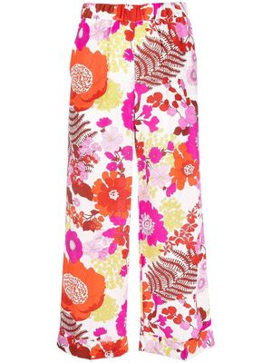 P.A.R.O.S.H. floral-print wide-leg trousers - Pink