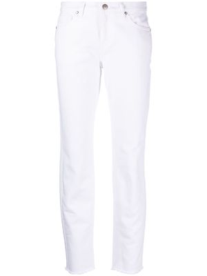 P.A.R.O.S.H. frayed-hem straight-leg jeans - White