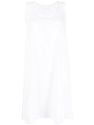 P.A.R.O.S.H. frayed-trim linen dress - White