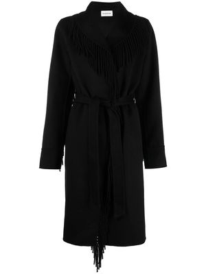 P.A.R.O.S.H. fringe-detailed wool coat - Black