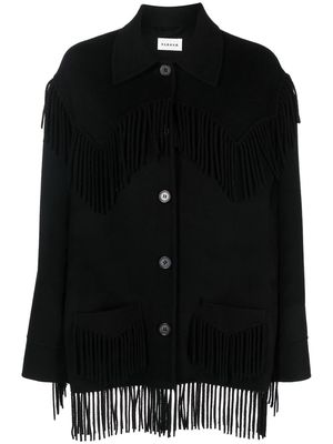 P.A.R.O.S.H. fringe-trim wool jacket - Black