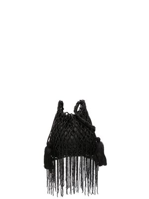 P.A.R.O.S.H. fringed bead-embellished crossbody bag - Black