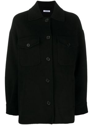 P.A.R.O.S.H. fringed chest-pocket shirt jacket - Black