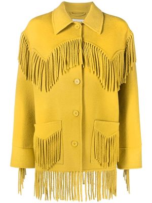 P.A.R.O.S.H. fringed wool coat - Yellow