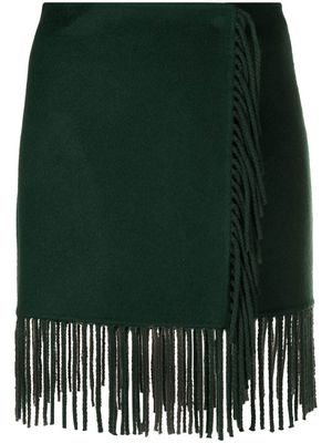 P.A.R.O.S.H. fringed wool skirt - Green