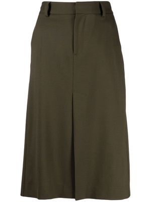P.A.R.O.S.H. front-slit high-waist midi skirt - Green