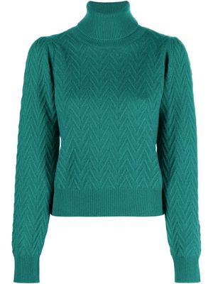 P.A.R.O.S.H. funnel-neck knitted jumper - Green