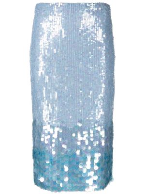 P.A.R.O.S.H. Gigi paillette-embellished midi skirt - Blue